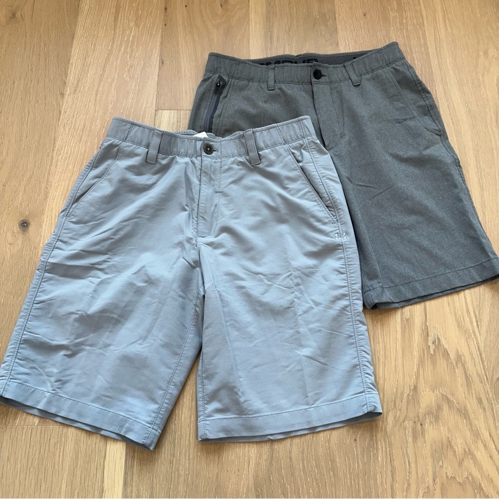 Men’s Under Armour Shorts BUNDLE Casual Comfy Golf Sport Gray Size 32 9” Inseam
